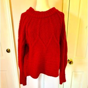 Universal thread red sweater, size large, relaxed fit.